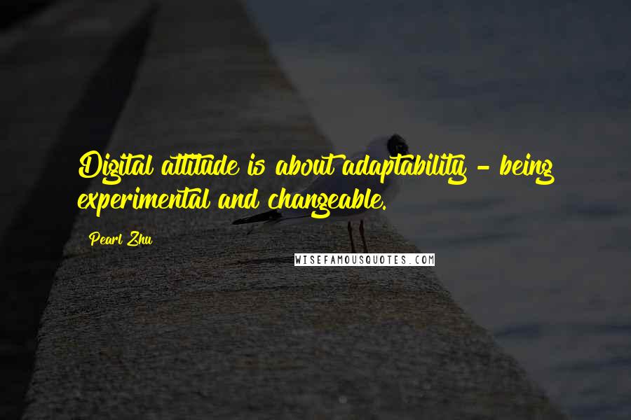 Pearl Zhu Quotes: Digital attitude is about adaptability - being experimental and changeable.