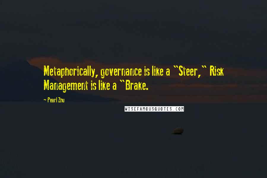 Pearl Zhu Quotes: Metaphorically, governance is like a "Steer," Risk Management is like a "Brake.