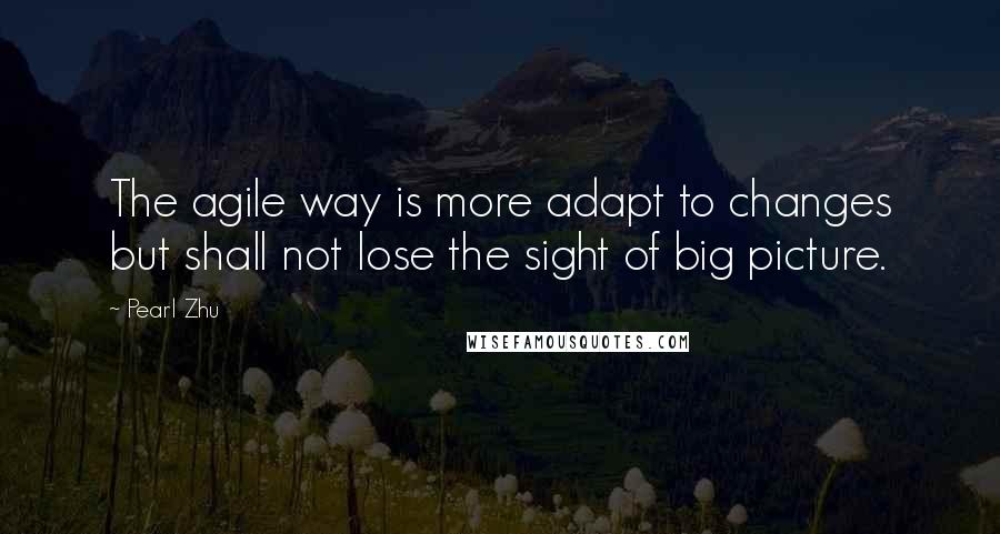 Pearl Zhu Quotes: The agile way is more adapt to changes but shall not lose the sight of big picture.