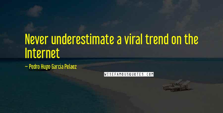 Pedro Hugo Garcia Pelaez Quotes: Never underestimate a viral trend on the Internet