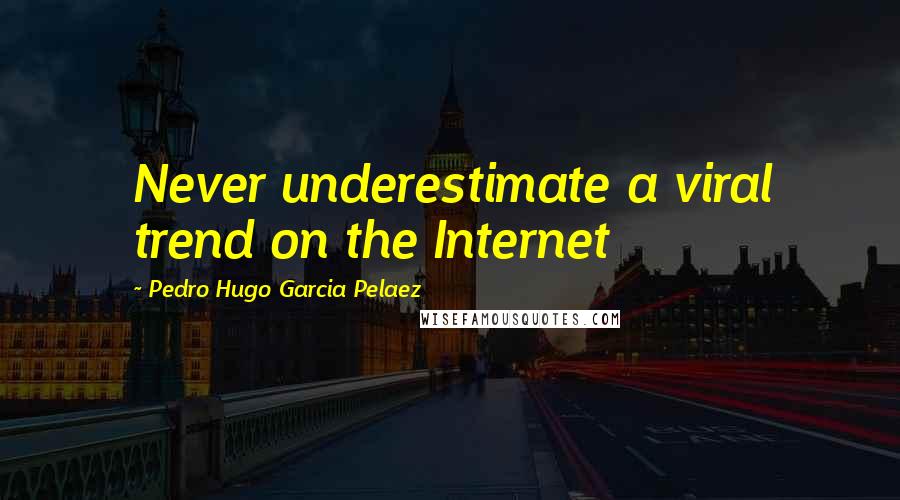 Pedro Hugo Garcia Pelaez Quotes: Never underestimate a viral trend on the Internet