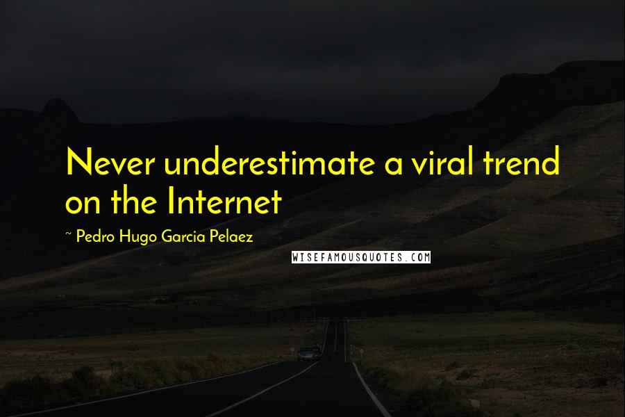 Pedro Hugo Garcia Pelaez Quotes: Never underestimate a viral trend on the Internet