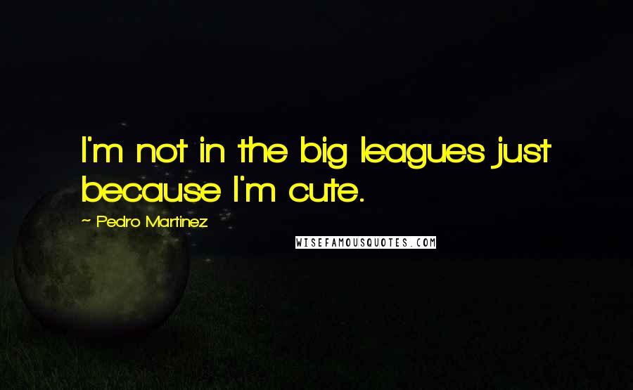 Pedro Martinez Quotes: I'm not in the big leagues just because I'm cute.