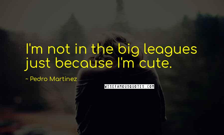 Pedro Martinez Quotes: I'm not in the big leagues just because I'm cute.