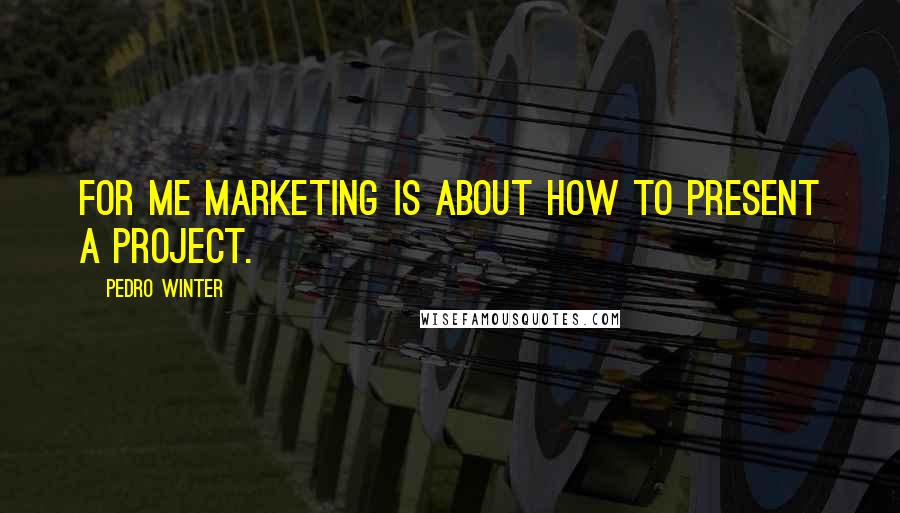 Pedro Winter Quotes: For me marketing is about how to present a project.