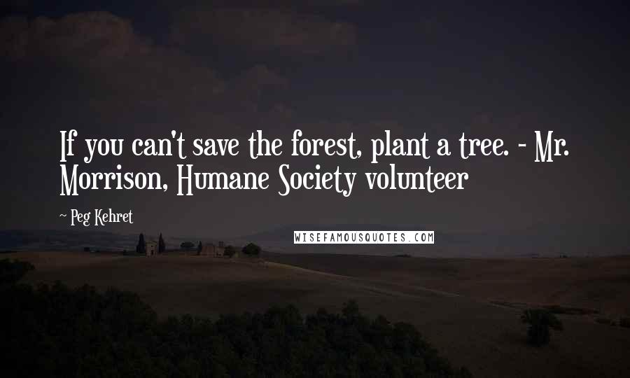 Peg Kehret Quotes: If you can't save the forest, plant a tree. - Mr. Morrison, Humane Society volunteer