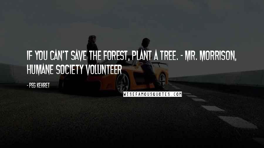 Peg Kehret Quotes: If you can't save the forest, plant a tree. - Mr. Morrison, Humane Society volunteer