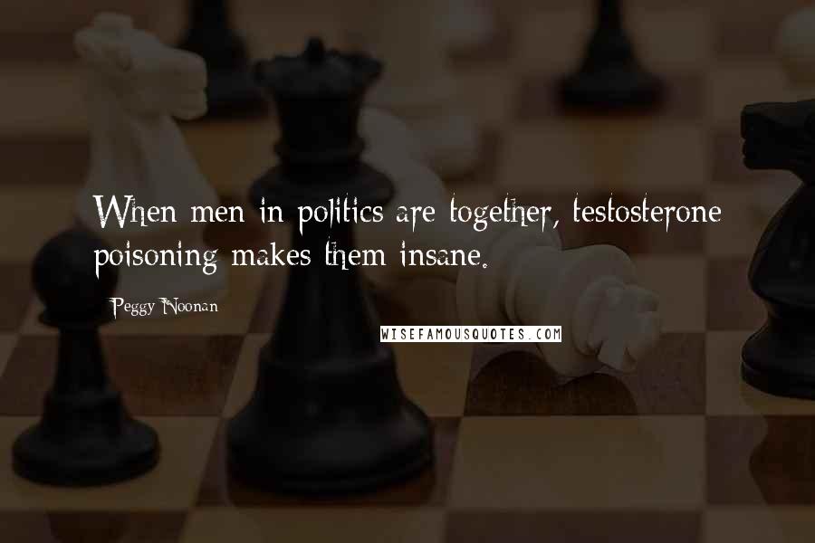 Peggy Noonan Quotes: When men in politics are together, testosterone poisoning makes them insane.