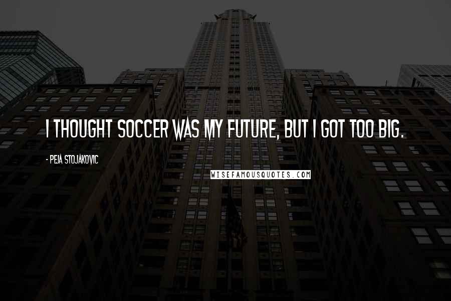 Peja Stojakovic Quotes: I thought soccer was my future, but I got too big.