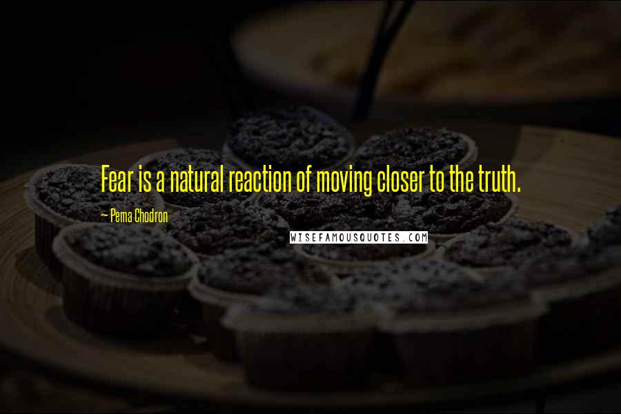 Pema Chodron Quotes: Fear is a natural reaction of moving closer to the truth.