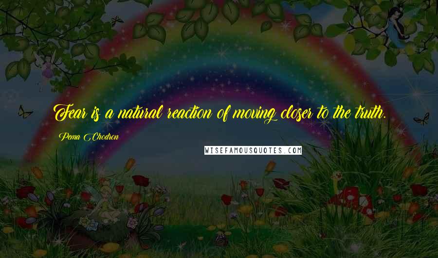 Pema Chodron Quotes: Fear is a natural reaction of moving closer to the truth.