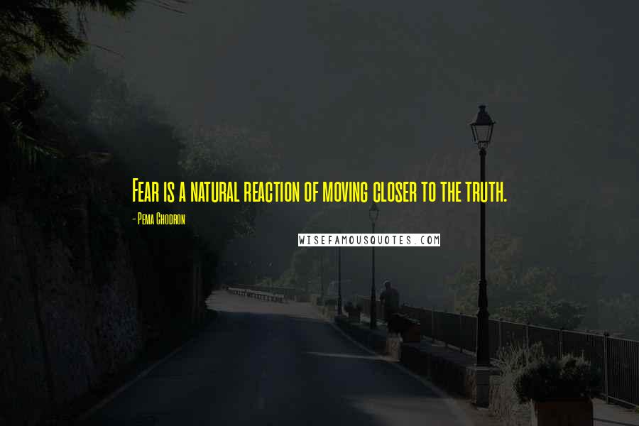 Pema Chodron Quotes: Fear is a natural reaction of moving closer to the truth.