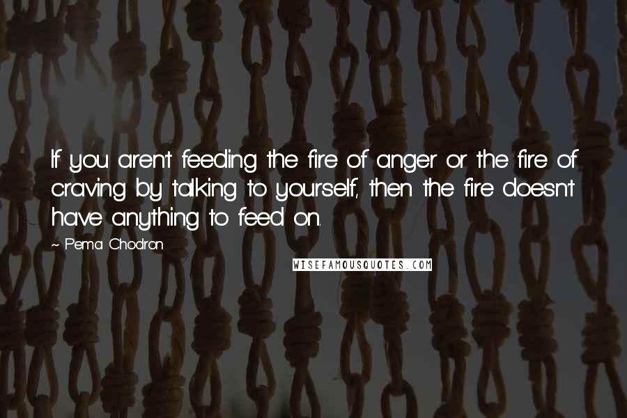 Pema Chodron Quotes: If you aren't feeding the fire of anger or the fire of craving by talking to yourself, then the fire doesn't have anything to feed on.