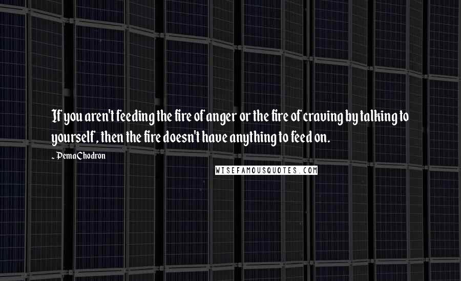 Pema Chodron Quotes: If you aren't feeding the fire of anger or the fire of craving by talking to yourself, then the fire doesn't have anything to feed on.