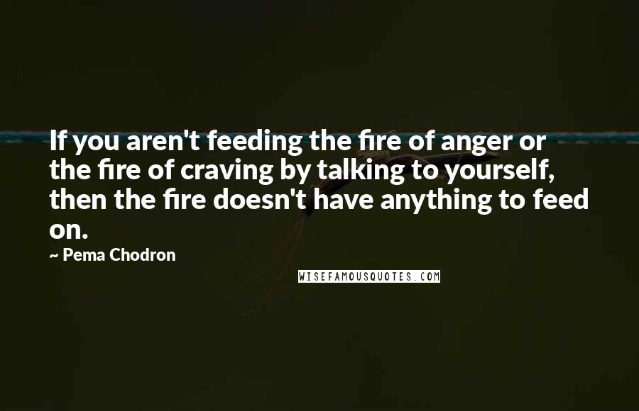 Pema Chodron Quotes: If you aren't feeding the fire of anger or the fire of craving by talking to yourself, then the fire doesn't have anything to feed on.