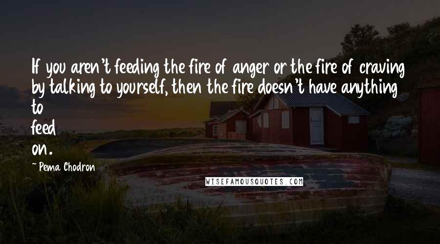 Pema Chodron Quotes: If you aren't feeding the fire of anger or the fire of craving by talking to yourself, then the fire doesn't have anything to feed on.