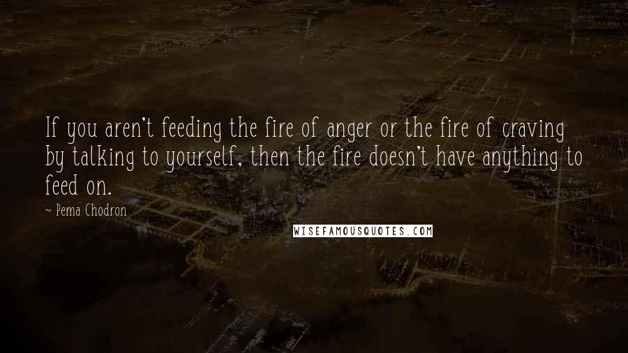 Pema Chodron Quotes: If you aren't feeding the fire of anger or the fire of craving by talking to yourself, then the fire doesn't have anything to feed on.