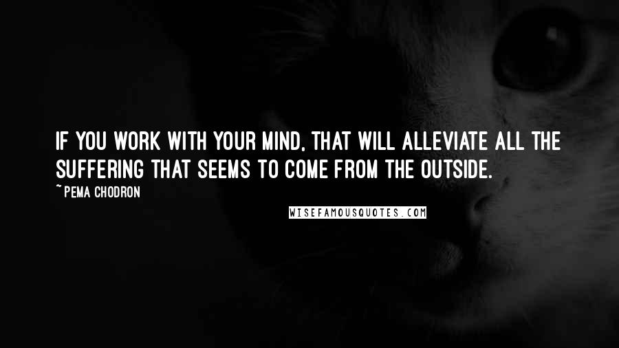 Pema Chodron Quotes: If you work with your mind, that will alleviate all the suffering that seems to come from the outside.