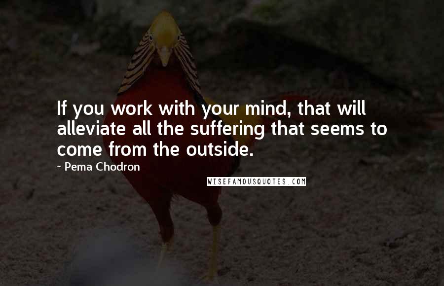 Pema Chodron Quotes: If you work with your mind, that will alleviate all the suffering that seems to come from the outside.