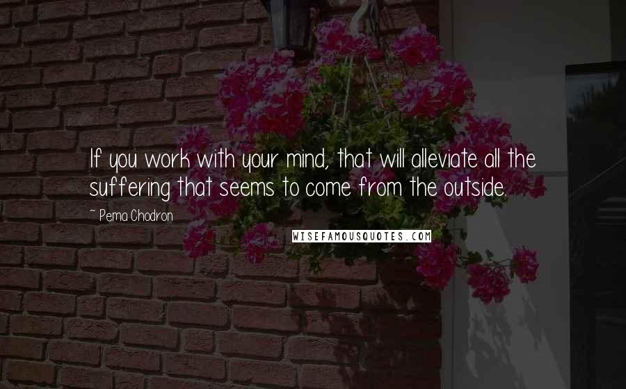 Pema Chodron Quotes: If you work with your mind, that will alleviate all the suffering that seems to come from the outside.