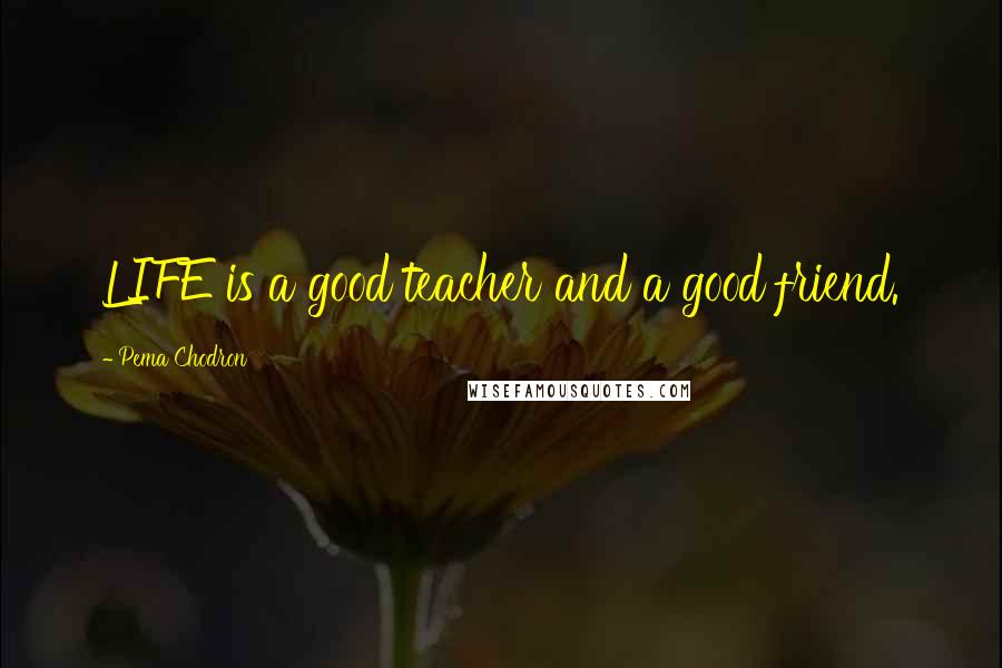 Pema Chodron Quotes: LIFE is a good teacher and a good friend.