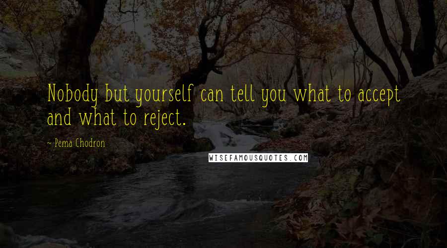 Pema Chodron Quotes: Nobody but yourself can tell you what to accept and what to reject.