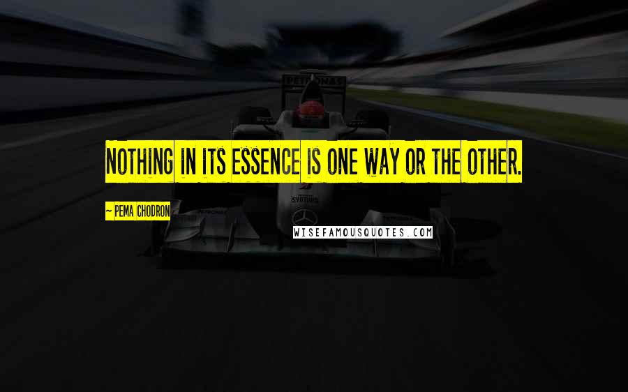 Pema Chodron Quotes: Nothing in its essence is one way or the other.