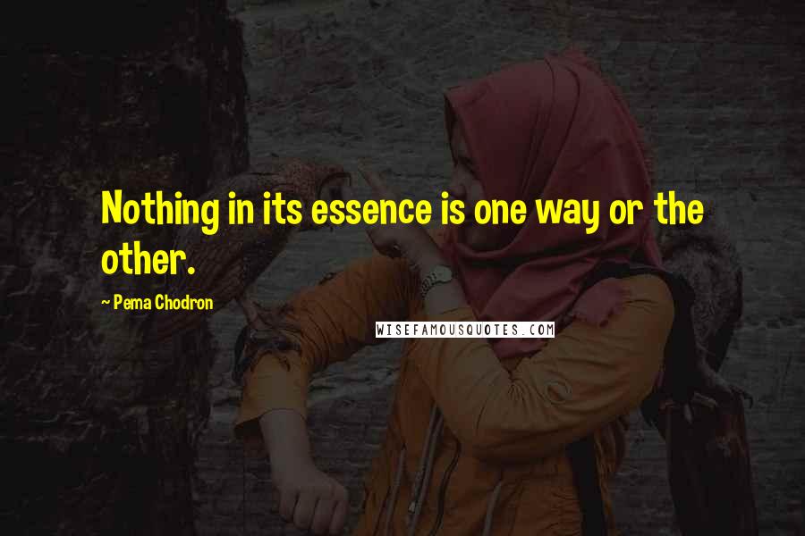 Pema Chodron Quotes: Nothing in its essence is one way or the other.