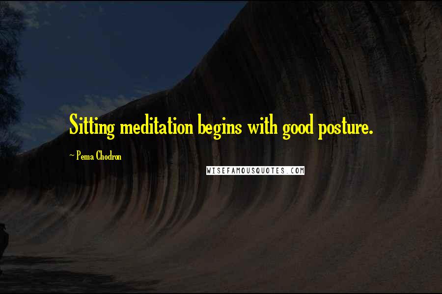 Pema Chodron Quotes: Sitting meditation begins with good posture.