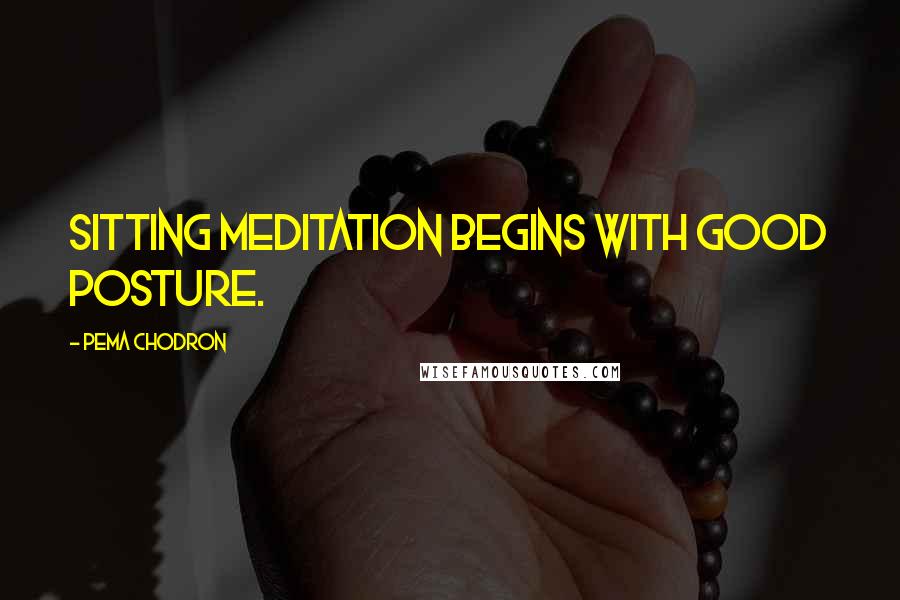 Pema Chodron Quotes: Sitting meditation begins with good posture.