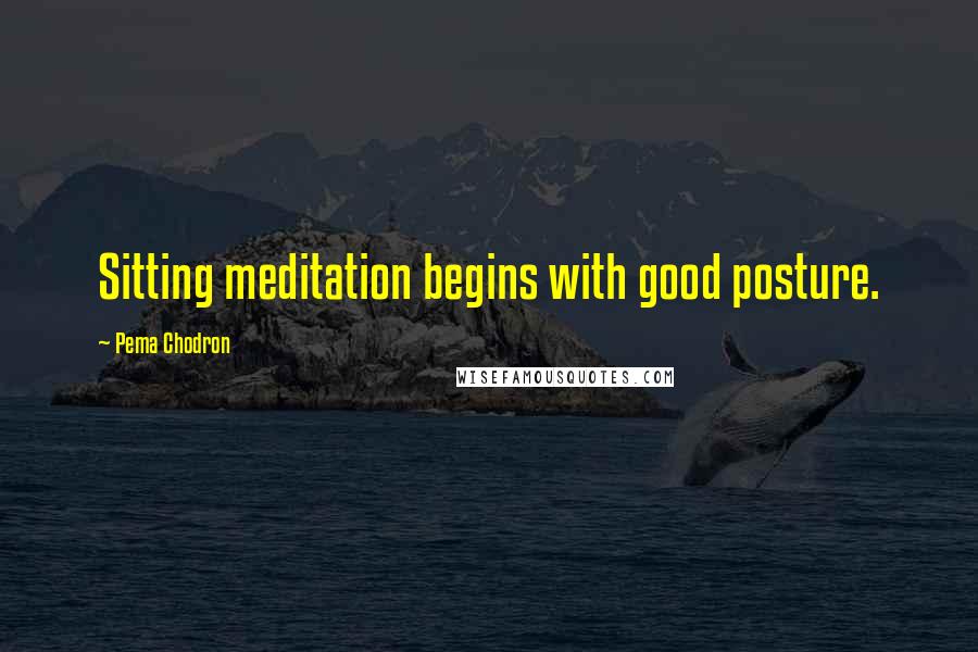 Pema Chodron Quotes: Sitting meditation begins with good posture.