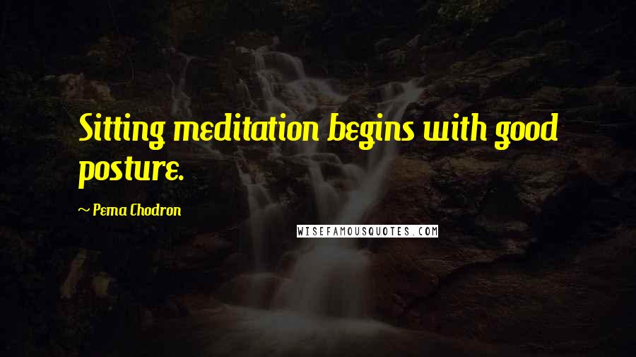 Pema Chodron Quotes: Sitting meditation begins with good posture.