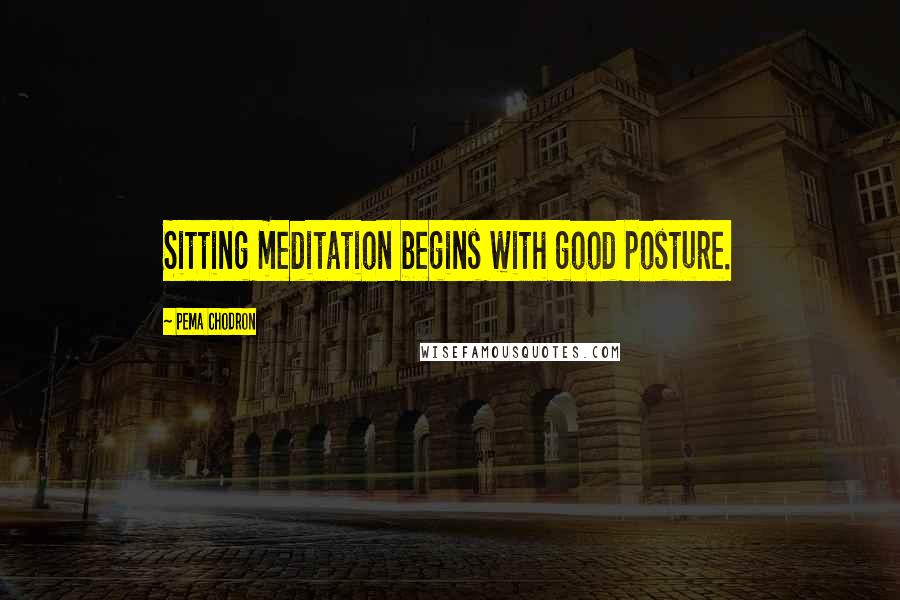 Pema Chodron Quotes: Sitting meditation begins with good posture.