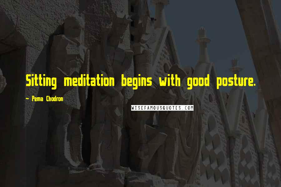 Pema Chodron Quotes: Sitting meditation begins with good posture.