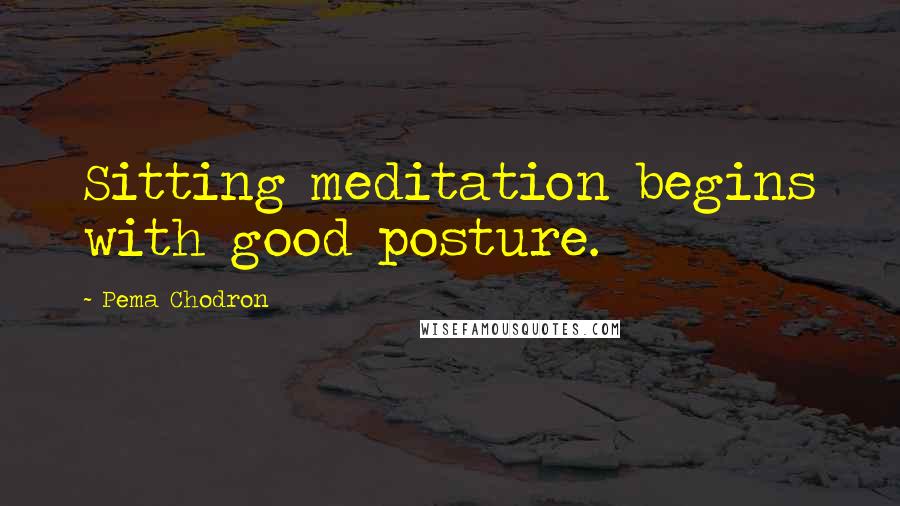 Pema Chodron Quotes: Sitting meditation begins with good posture.