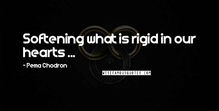 Pema Chodron Quotes: Softening what is rigid in our hearts ...