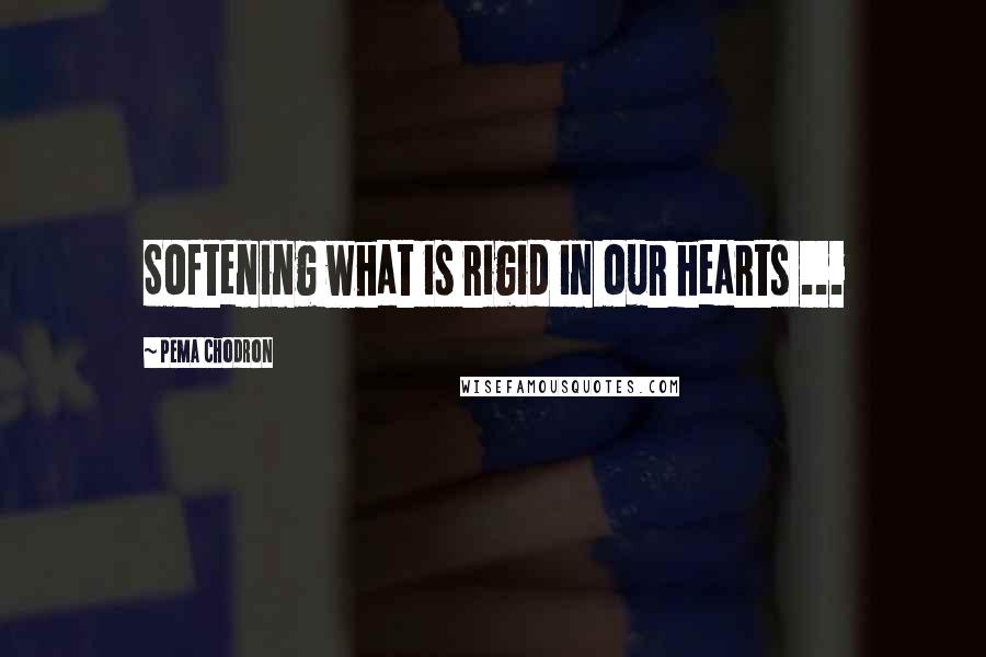 Pema Chodron Quotes: Softening what is rigid in our hearts ...