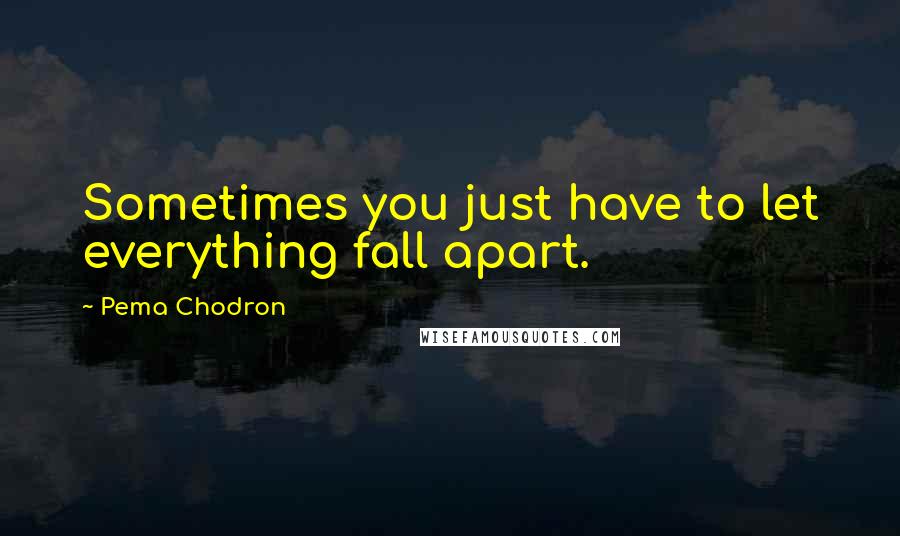 Pema Chodron Quotes: Sometimes you just have to let everything fall apart.