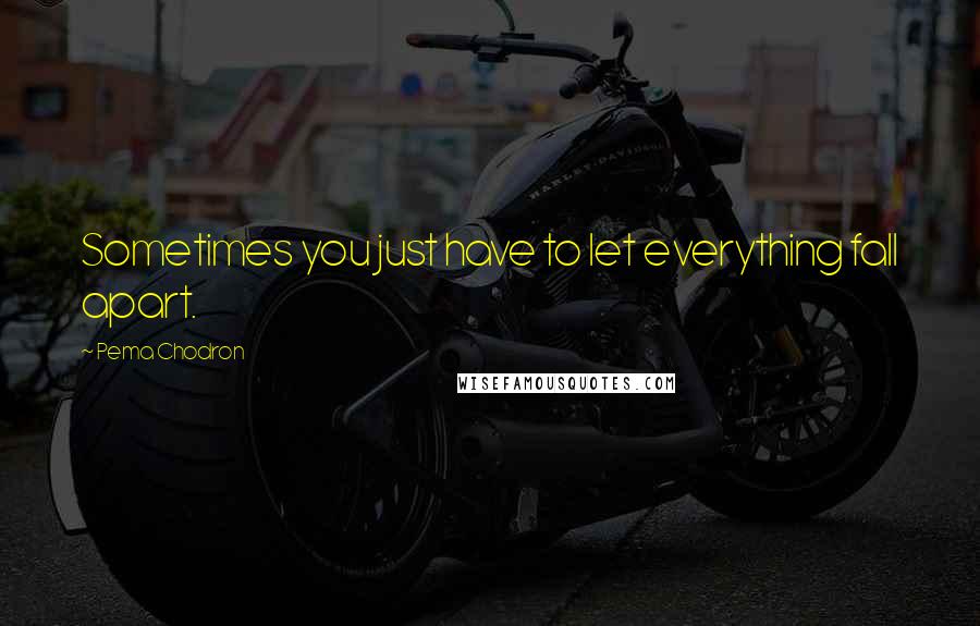Pema Chodron Quotes: Sometimes you just have to let everything fall apart.