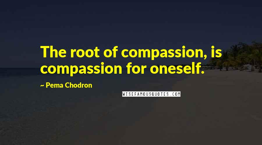 Pema Chodron Quotes: The root of compassion, is compassion for oneself.