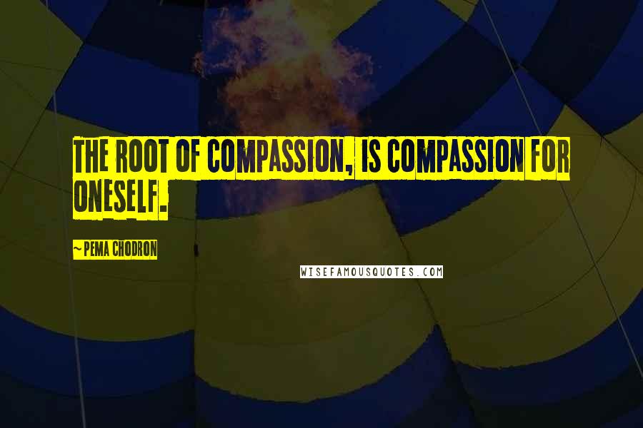 Pema Chodron Quotes: The root of compassion, is compassion for oneself.