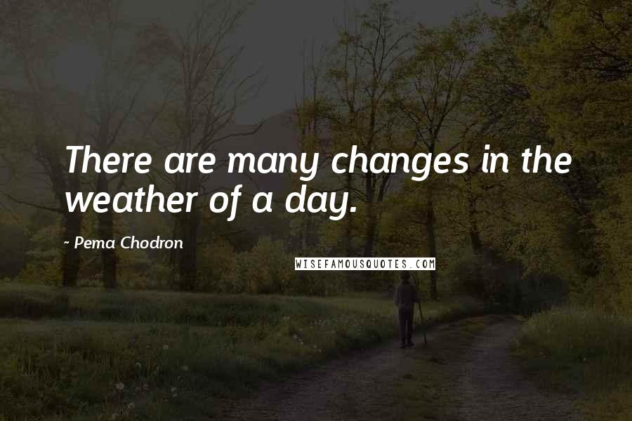 Pema Chodron Quotes: There are many changes in the weather of a day.