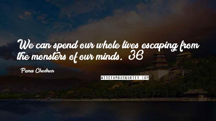 Pema Chodron Quotes: We can spend our whole lives escaping from the monsters of our minds. (36)