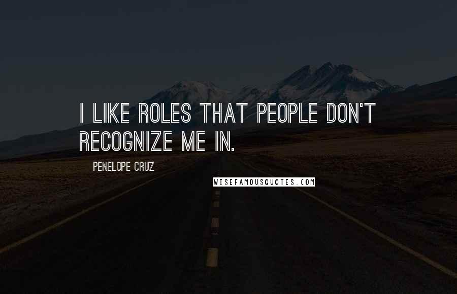 Penelope Cruz Quotes: I like roles that people don't recognize me in.