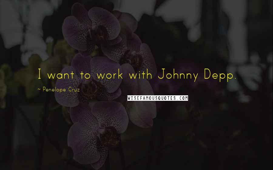 Penelope Cruz Quotes: I want to work with Johnny Depp.