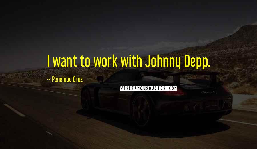 Penelope Cruz Quotes: I want to work with Johnny Depp.