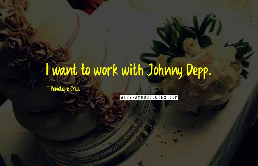 Penelope Cruz Quotes: I want to work with Johnny Depp.