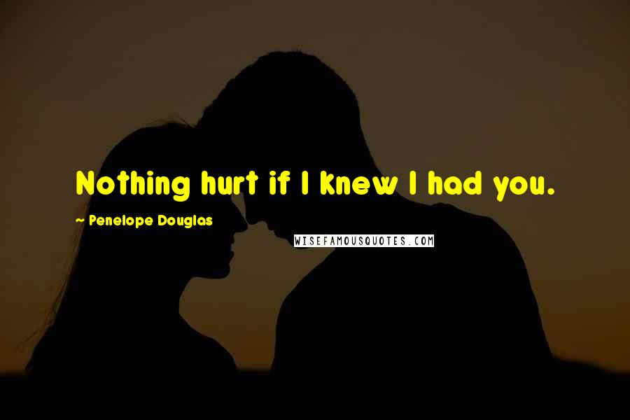 Penelope Douglas Quotes: Nothing hurt if I knew I had you.