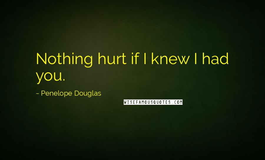 Penelope Douglas Quotes: Nothing hurt if I knew I had you.