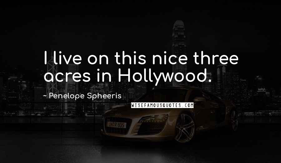 Penelope Spheeris Quotes: I live on this nice three acres in Hollywood.